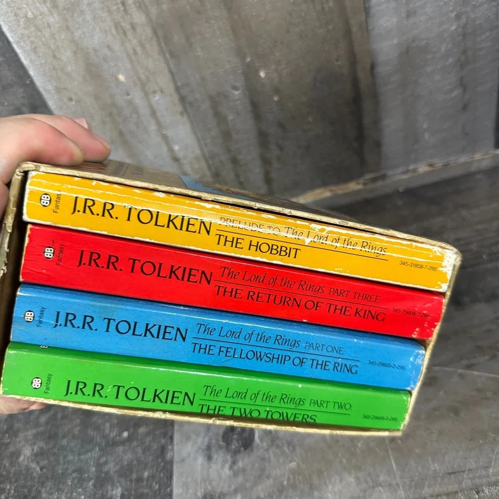 Vintage JRR Tolkien Box Set of 4 The Lord of the Rings Paperback Book Ballentine